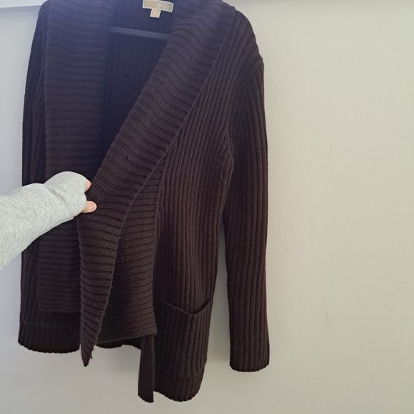 MICHAEL Michael Kors Brown Open Front Shawl Collar Cardigan - Picture 5 of 5